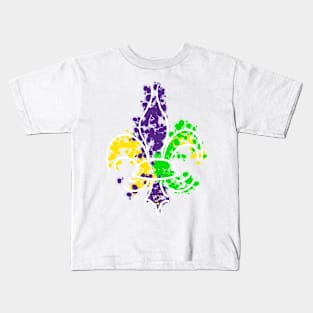 Mardi Gras Fleur De Lis Kids T-Shirt